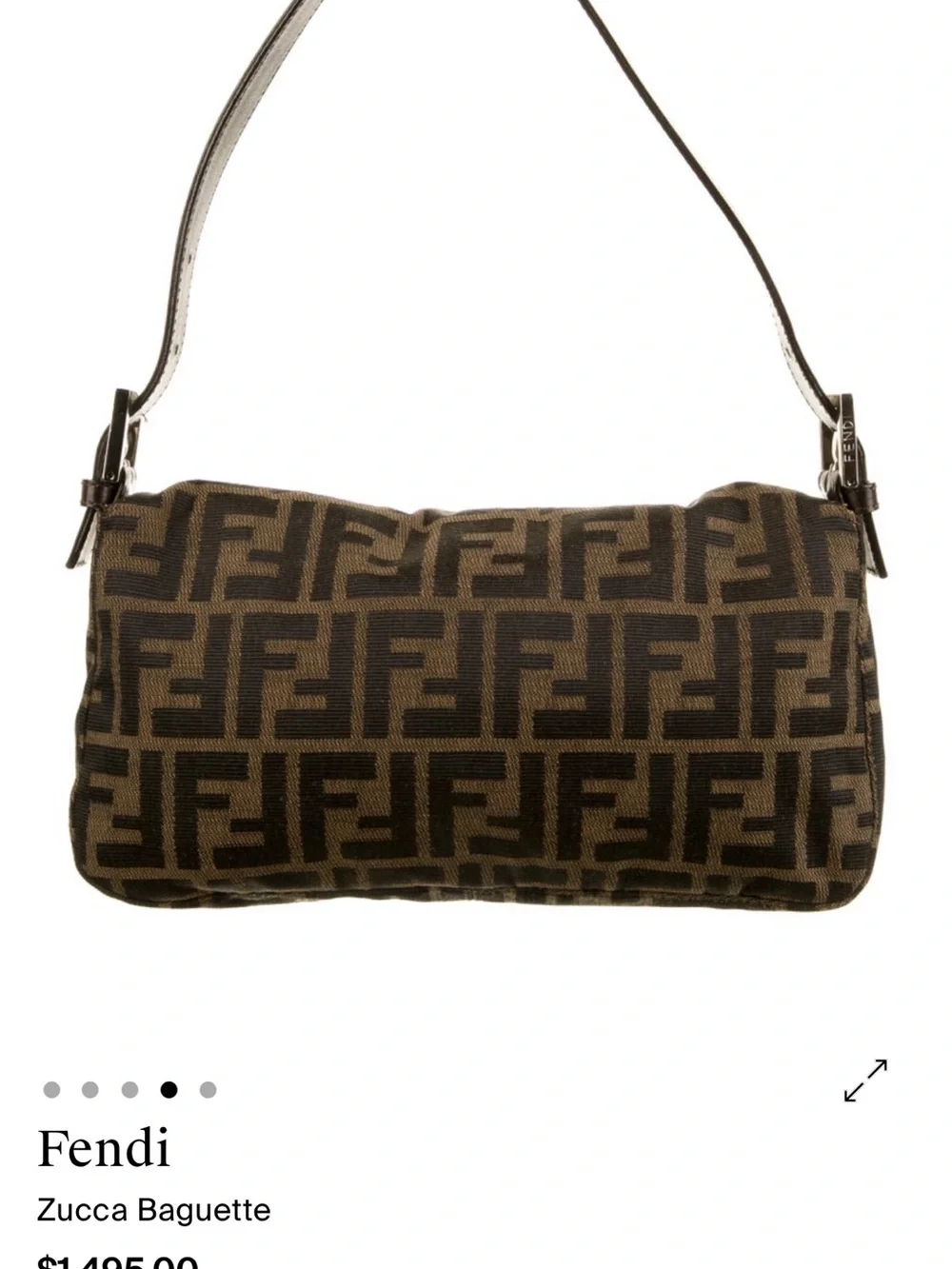 Fendi Brown Zucca Canvas Baguette Shoulder Bag